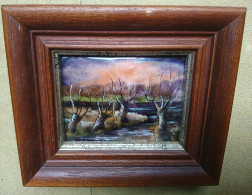 Ancien cadre peinture paysage - peinture,