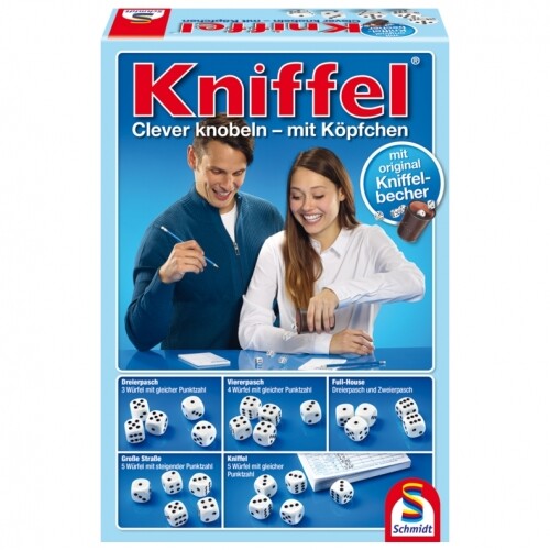 Kniffel avec gobelet - en, cuir