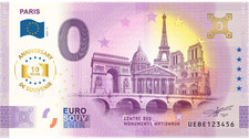 Billet Souvenir 2025 France Paris Monuments - 10Th ANNIVERSARY