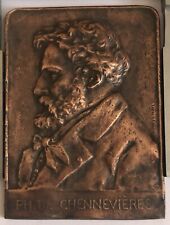 MÉDAILLE PLAQUE EN CUIVRE CHENNEVIERES MEDAL ART NOCES D ARGENT 1901