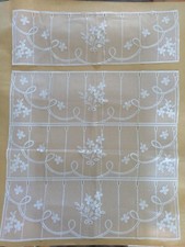 2 pièces Brise-vue Voilage Rideaux motifs fleurs 1 petit 1 grand -