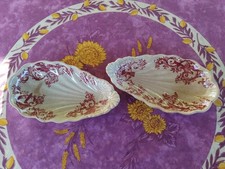 2 Raviers Coquilles Terre de Fer Bordeaux Jules Vieillard et Cie Médicis Oiseaux