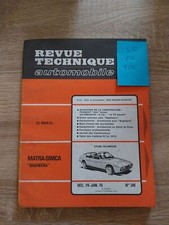revue technique Matra Simca