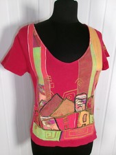 Top tee-shirt  rouge brodé