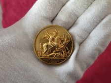 MEDAILLE NAPOLEON BONAPARTE -BATAILLE de la MOSCOVA- BRONZE DORE - MONNAIE PIECE