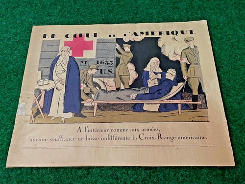 Affiche guerre croix rouge - rouge,