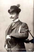 S.A.R. Monseigneur le Duc de Vendôme Vintage silver print. Postcard.Emmanuel d