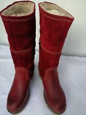 Bottes  Waterproof fourrée pour femme cuir & daim rouge pointure 37NEUVES 