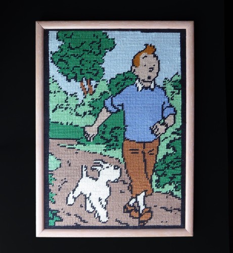 Canevas encadré tintin - canevas,