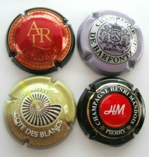 lot de 4 Capsules de champagne LENOBLE. DE BARFONTAC. MANDOIS