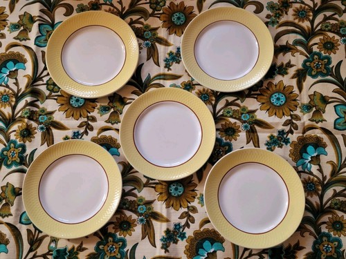 Assiettes plates jaune - 5,