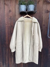 ? Yves Saint Laurent Shearling Coat Vintage Beige Lambskin Fur Lined Size M