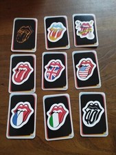 Lot 9 Autocollant sticker vintage carte collection Carrefour Rolling Stones