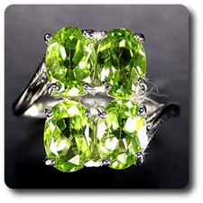 BAGUE PERIDOT Argent 925 +