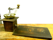 ?? ANCIEN RARE GRAND MOULIN A CAFE COMPTOIR EN BOIS COFFEE GRINDER MARQUETERIE