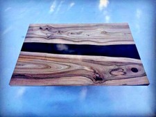 Black Epoxy Wood Table 