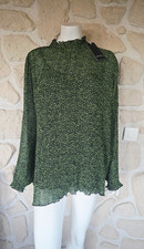 Chemisier plissé noir et vert Hedaya avec débardeur marque Yesta (jr)