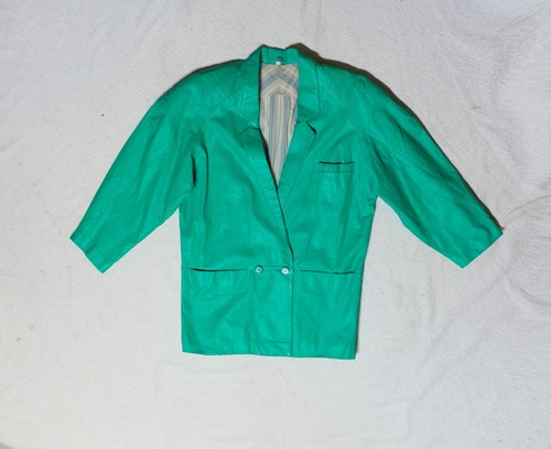 Blazer vintage cuir vert - vintage, en
