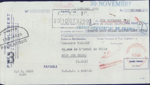 Pneu englebert paris - englebert, 1953