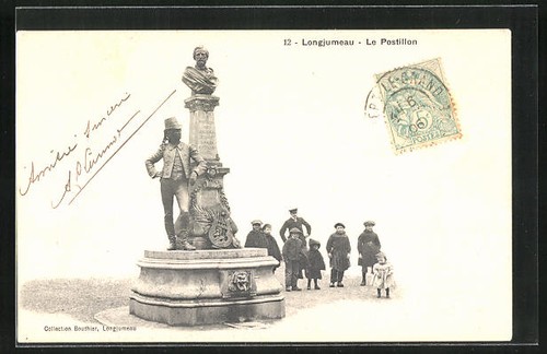 Cpa longjumeau postillon - longjumeau,,