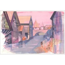 HILAIRE Camille - Lithographie originale "La Weiss à Kaysersberg" 40x59cm - 1975