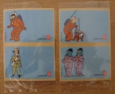 Tintin Hergé 4 Autocollants pour Cahier Objectif Lune 1994 LU Pochette Scellée
