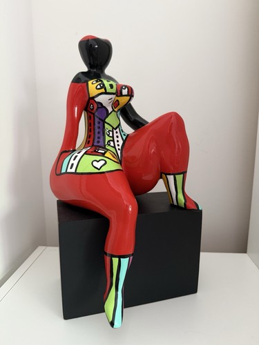 Sculpture femme peinte - sculpture, du