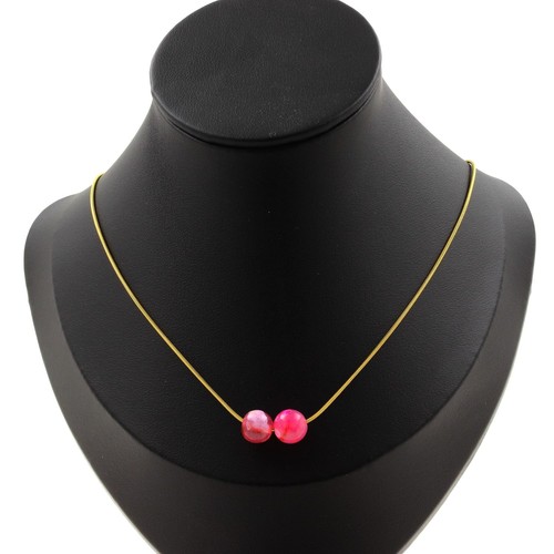 Collier perles agate - collier,