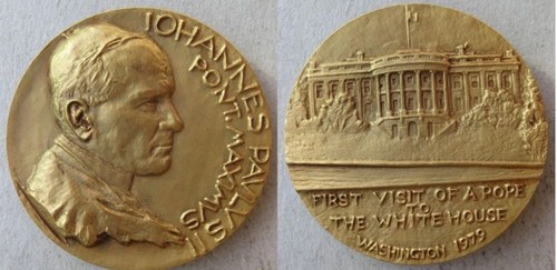 Médaille visite pape jean - médaille,