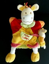 *. DOUDOU ET COMPAGNIE PLAT MARIONNETTE CHEVAL GIRAFE BEBE ROUGE JAUNE TTBE *