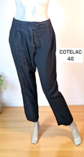 Cotélac Taille 46 Superbe pantalon habillé marron foncé femme Laine mélangée