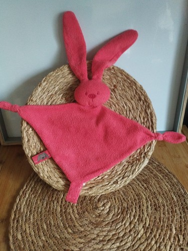 Doudou plat lapin - , rouge