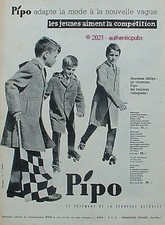 PUBLICITE PIPO VETEMENTS ENFANTS PATIN A ROULETTE DE 1965 FRENCH AD PUB VINTAGE