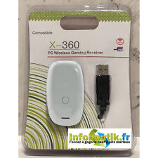 Receiver Récepteur Sans Fil Adaptateur XBOX 360 Manette pour PC Windows Blanc