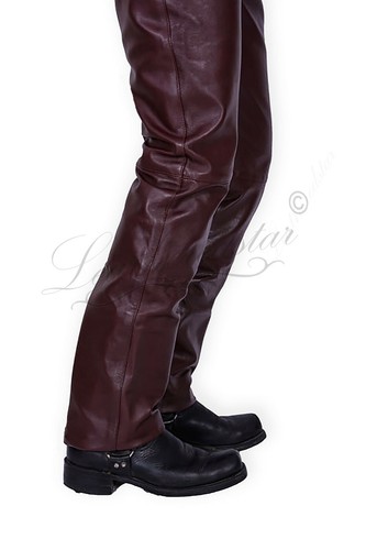 Pantalon jean cuir - jean, en
