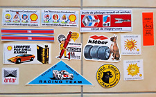 lot 14 autocollants  KLEBER dog RENAULT ELF SHELL ANTAR BOGE FINA SIMCA Matra