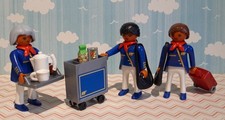 PLAYMOBIL HOTESSE DE L'AIR AVION AEROPORT PILOTE AIRLINE CITY LIFE AIR FRANCE