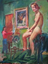 Tableau Ancien Huile Portrait