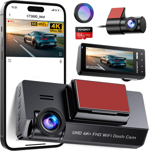 Dashcam voiture 1080p 5ghz - dashcam, 4k+1080p,5ghz