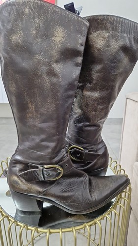 Botte western biker cuir - western,