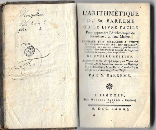 Arithmétique sr barreme - l'arithmÉtique, du