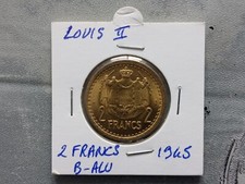 2 Francs Monaco 1945 bronze aluminium état sublime