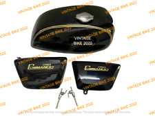 RÉSERVOIR DE CARBURANT EN ACIER NOIR NORTON COMMANDO INTERSTATE + ROBINET DE ...