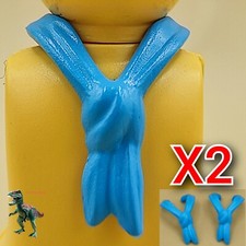 X2 Playmobil 3862 5779 bandana bleu - foulard pirate - soldat yankee - marin