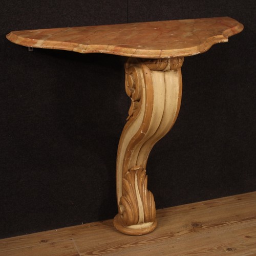 Console bois laqué peint - console,
