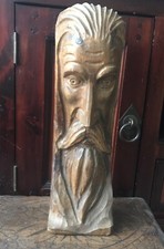 RARE ANCIENNE BELLE STATUE BUSTE SCULPTURE DON QUICHOTTE EN BOIS