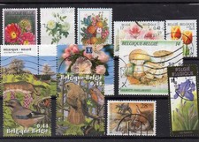 BELGIQUE - Lot de 10 valeurs + 1 TRYPTIQUE- Obli. DIVERS THEMES