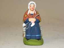 ANCIEN SANTON DE PROVENCE CRECHE SIGNE MARCEL CARBONEL TRICOTEUSE TAILLE 2 7CM