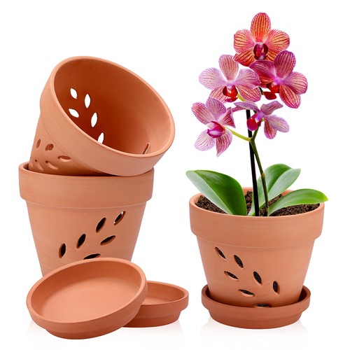 3pcs pots fleurs terre - en,