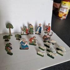 Crèche vintage 1970 Kuhn Zinn / étain émaillé Allemagne peint main